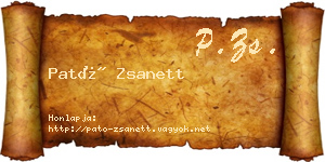 Pató Zsanett névjegykártya